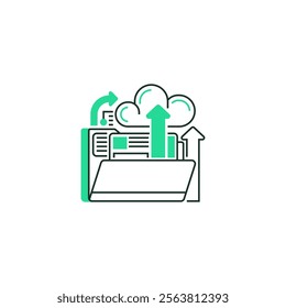 Backup Cloud Line Icon. linear style sign for mobile concept and web design. Outline vector icon.