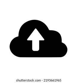 Icono de copia de seguridad, nube, carga. Diseño vectorial negro.