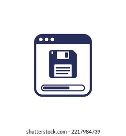 Backup Or Copy Files Icon With Floppy Disk