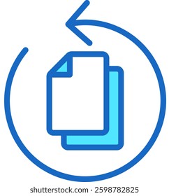 Backup Copy Icon Blue Color Vector Illustration