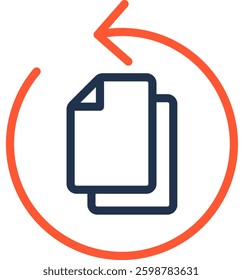 Backup Copy Icon Color Line Vector Illustration