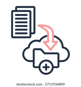 Copia de seguridad Icon Line Color Design Ilustración vectorial