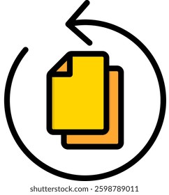 Backup Copy Icon Lineal Color Vector Illustration
