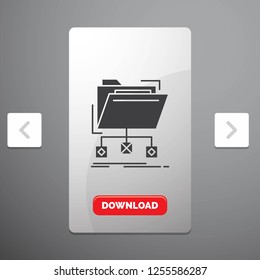 backup, data, files, folder, network Glyph Icon in Carousal Pagination Slider Design & Red Download Button