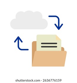 Backup Data flat color, mini illustration icon. use for modern concept, print, UI, UX kit, web and app development. Vector related to account management, ecommerce, banking and finance.