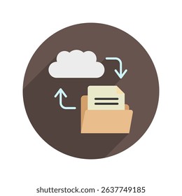 Backup Data rounded flat color, mini illustration icon. use for modern concept, print, UI, UX kit, web and app development. Vector related to account management, ecommerce, banking and finance.