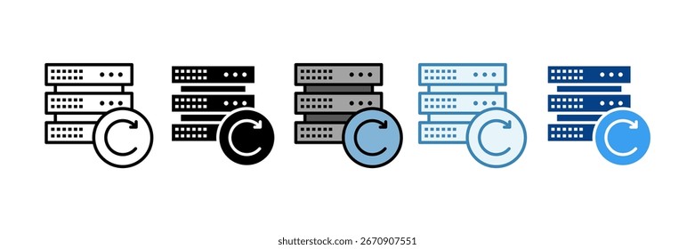 Backup Data Server Icon Set Multiple Style Collection