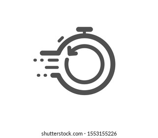 Backup Data Sign. Fast Recovery Info Icon. Restore Timer Symbol. Classic Flat Style. Simple Fast Recovery Icon. Vector