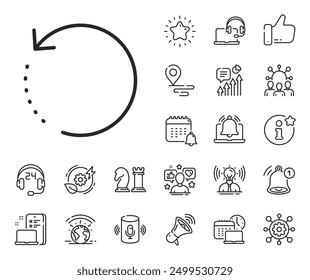 Backup data sign. Place location, technology and smart speaker outline icons. Recovery info line icon. Restore information symbol. Recovery data line sign. Influencer, brand ambassador icon. Vector