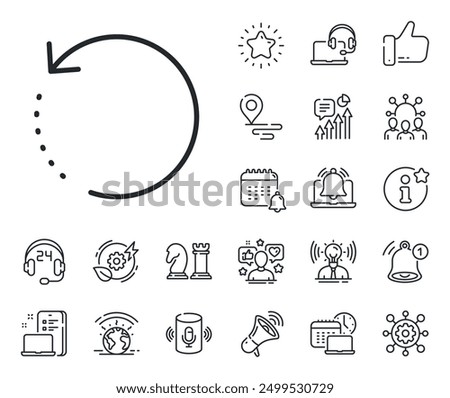 Backup data sign. Place location, technology and smart speaker outline icons. Recovery info line icon. Restore information symbol. Recovery data line sign. Influencer, brand ambassador icon. Vector