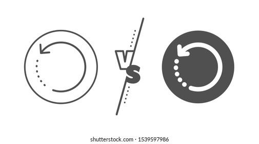 Backup Data Sign. Versus Concept. Recovery Info Line Icon. Restore Information Symbol. Line Vs Classic Recovery Data Icon. Vector