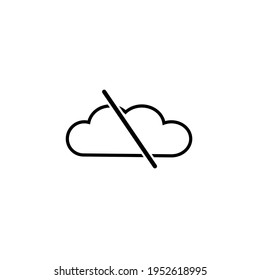 Backup-Daten Stopp-Zeichen-Symbol oder Logo. Cloud-Sync oder Cloud-Refresh-Konzept. Verbotene Datenspeicherung Cloud, Vektorgrafik linear.