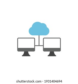 Backup database, sync data icon in color icon, isolated on white background 