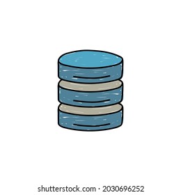 Backup database, sync data icon in color icon, isolated on white background 