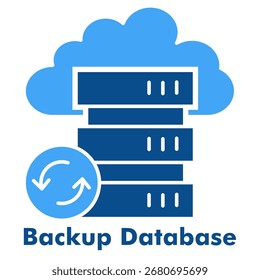 Backup-Datenbank - Vektorgrafik mit zwei Farbsymbolen