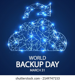 Backup day world cloud technology, vector art illustration.