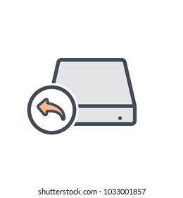 Backup disk drive hard storage icon. Vector illustration