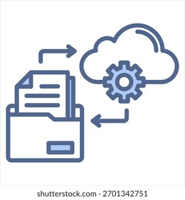 Backup File Blue Icon Vector Illustration