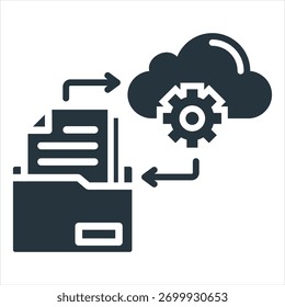 Ilustração do vetor de ícone de glifo do arquivo de backup