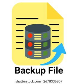 Backup File Icon Flat Color Style