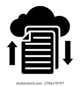 Ilustración vectorial de estilo de glifo de icono de archivo de copia de seguridad