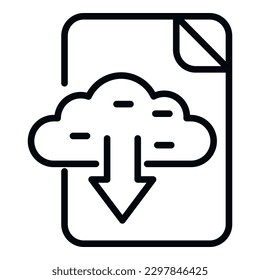 Backup file icon outline vector. Data cloud. Server document