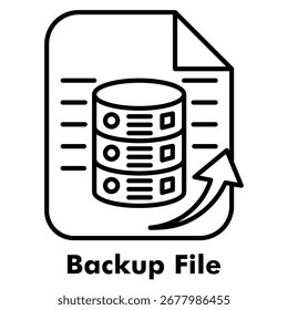 Backup File Outline Icon Vector Illustration