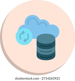 Icono de estilo de círculo plano de copia de seguridad