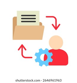 Copia de seguridad de color plano, mini icono de ilustración. uso para concepto moderno, impresión, interfaz de usuario, kit de UX, Web y desarrollo de App. Vector relacionado con la gestión de riesgos, negocios, finanzas.

