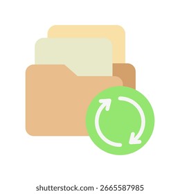 Backup Flat Color Mini Illustration Icon. Use For Modern Concept, Print, Ui, Ux Kit, Web And App Development. Vector Related To Office, Education, Examination And More