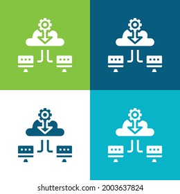 Backup Flat four color minimal icon set