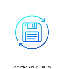 backup, floppy disk line icon
