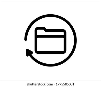 Esquema del icono de la carpeta de copia de seguridad y vector lineal.