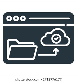 Ilustración vectorial de icono de glifo de copia de seguridad