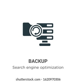 Backup glyph icon vector on white background. Flat vector backup icon symbol sign from modern search engine optimization collection for mobile concept and web apps design.