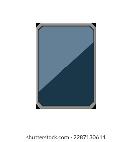 caricatura del disco duro de respaldo. tecnología de memoria, signo de unidad de disco duro de backup en disco de recuperación. ilustración vectorial de símbolo aislado