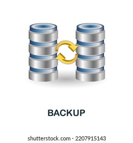 Backup icon. 3d illustration from data science collection. Creative Backup 3d icon for web design, templates, infographics and more
