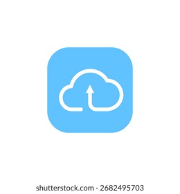 ícone de backup, ícone de nuvem com uma seta para cima, estilo simples plana, ilustração vetorial, símbolo, pictograma de modelo de logotipo de design, para ui ou ux isolado em branco para aplicativo móvel, editável