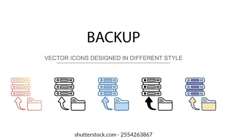 Backup icon design with white background stock illustration