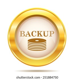 Back-up icon. Internet button on white background. EPS10 vector. 