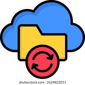 Backup Icon Lineal Color Vector Illustration