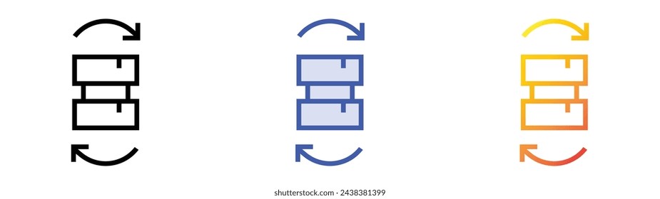 backup icon. Linear, Blue Fill and Gradient Style Design Isolated On White Background