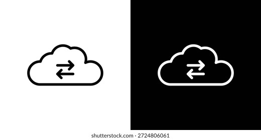 Concepto de logotipo de icono de copia de seguridad en trazos