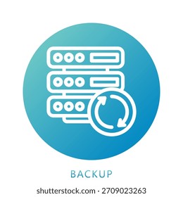 Icono de copia de seguridad Mini Icono de ilustración. Uso Para El Concepto Moderno, Impresión, Ui, Ux Kit, Web Y Desarrollo De App. Vector Relacionado Con La Oficina, La Educación, El Examen Y Más