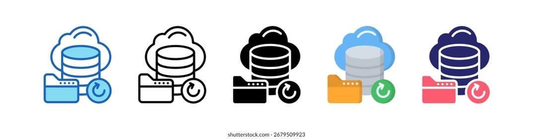 Ícone De Backup Conjunto De Vários Estilos.