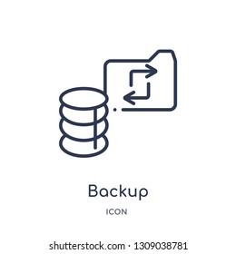backup icon from search engine optimization outline collection. Thin line backup icon isolated on white background.