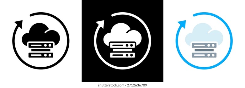 Conjunto de iconos de copia de seguridad Ilustración vectorial de glifos
