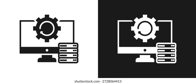 Ícone De Backup Definir Glifo Em Plano De Fundo Branco E Preto