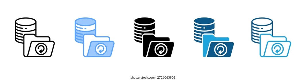 Conjunto de iconos de copia de seguridad colección de varios estilos