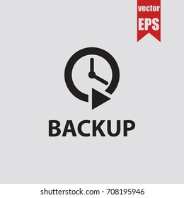 Backup icon in trendy isolated on grey background.Vector illustration.